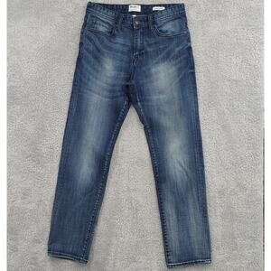 William Rast Men's Hixon Straight Leg Blue Denim Jeans Size 30x30 Whiskering